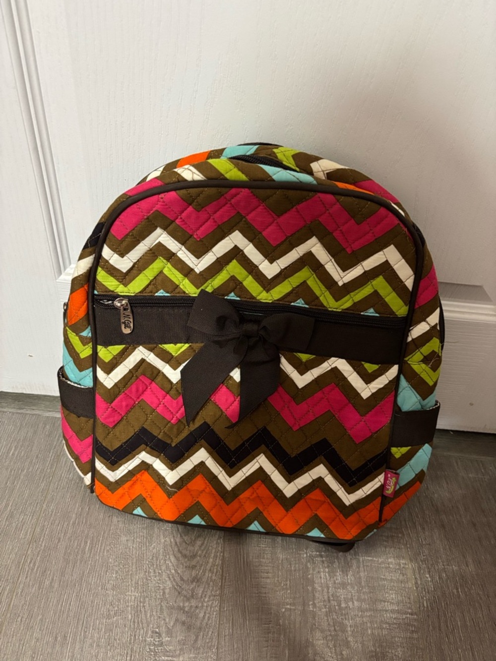Chevron Bow Kids Backpack - Multicolor